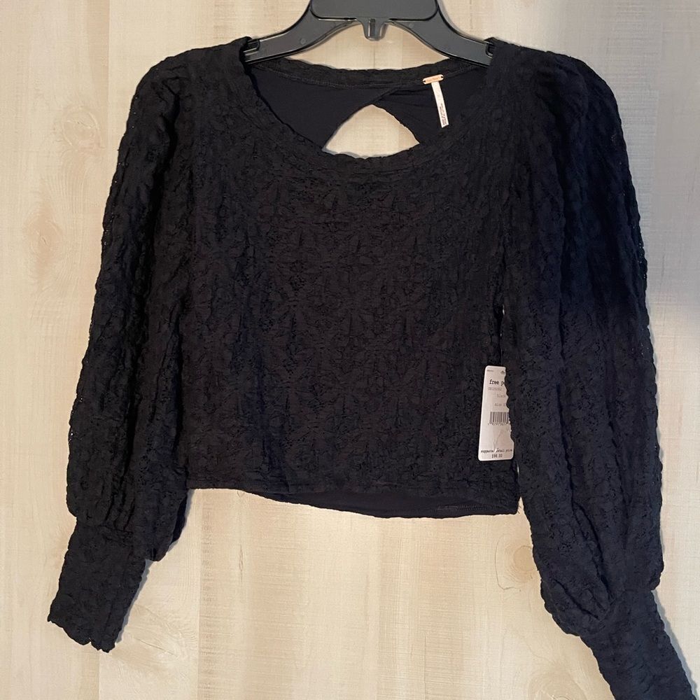 NWT Free People Tea time long puff sleeve top, size XS boho whimsigoth lace‎ - Picture 6 of 15